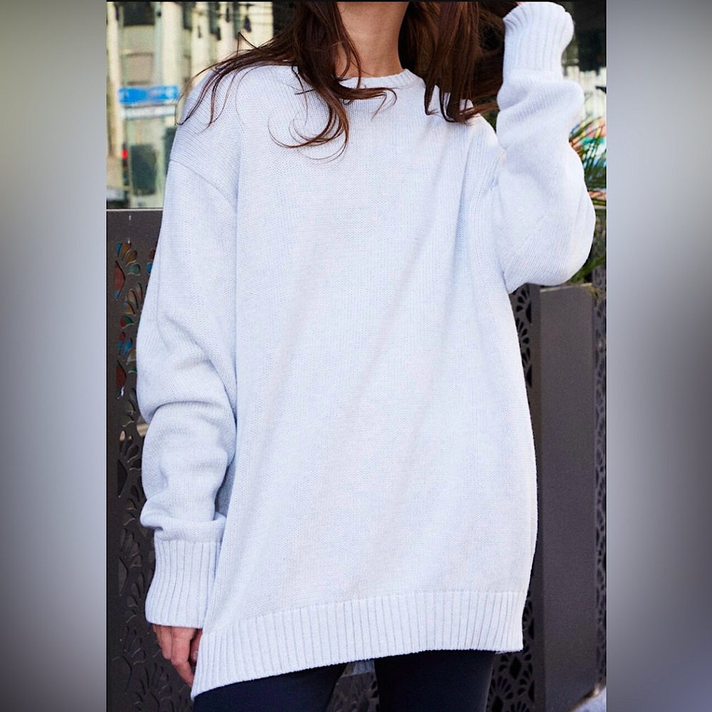 Brandy Melville 100% Cotton Brianna Sweater | Silver Grey